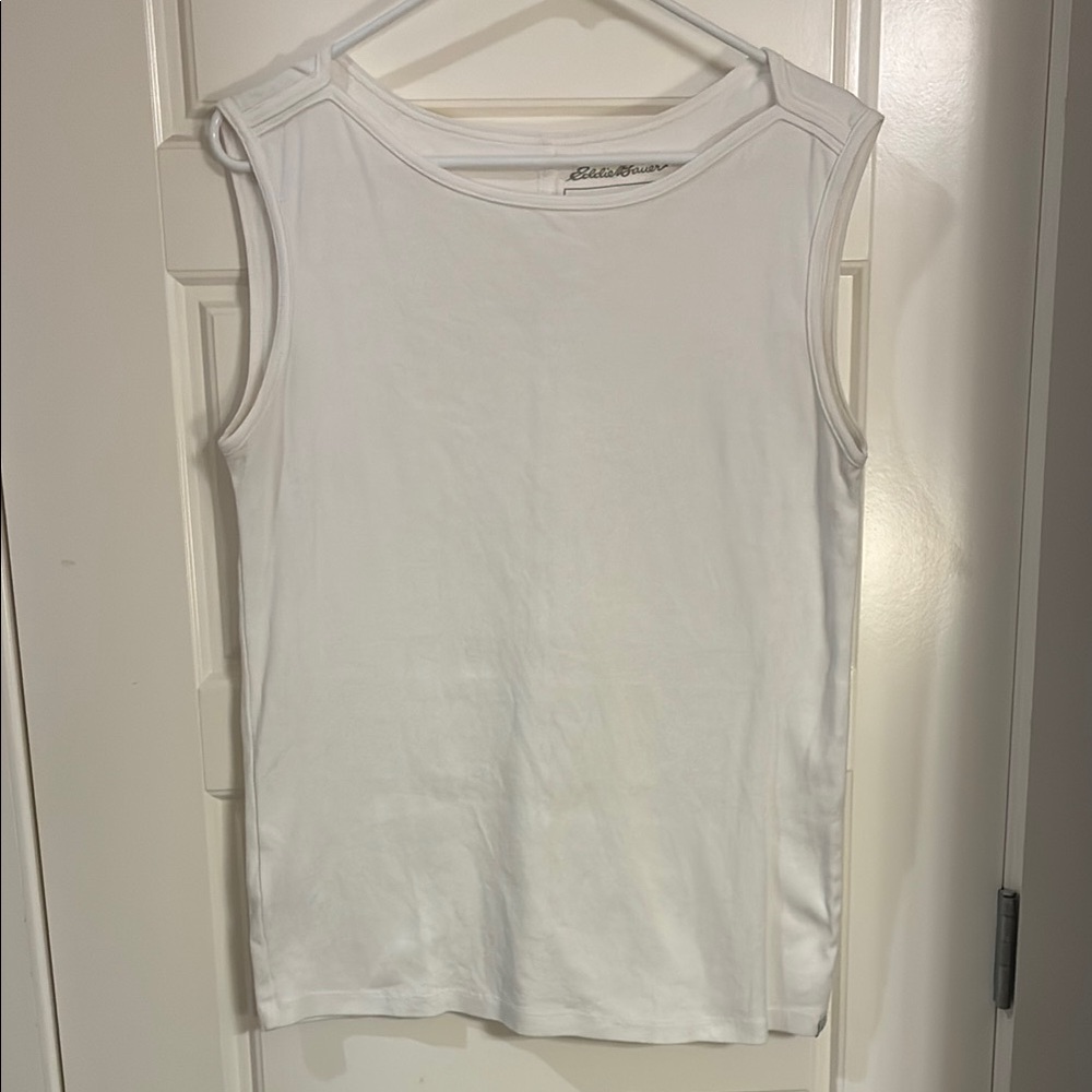 Eddie Bauer White Sleeveless Tank Top
